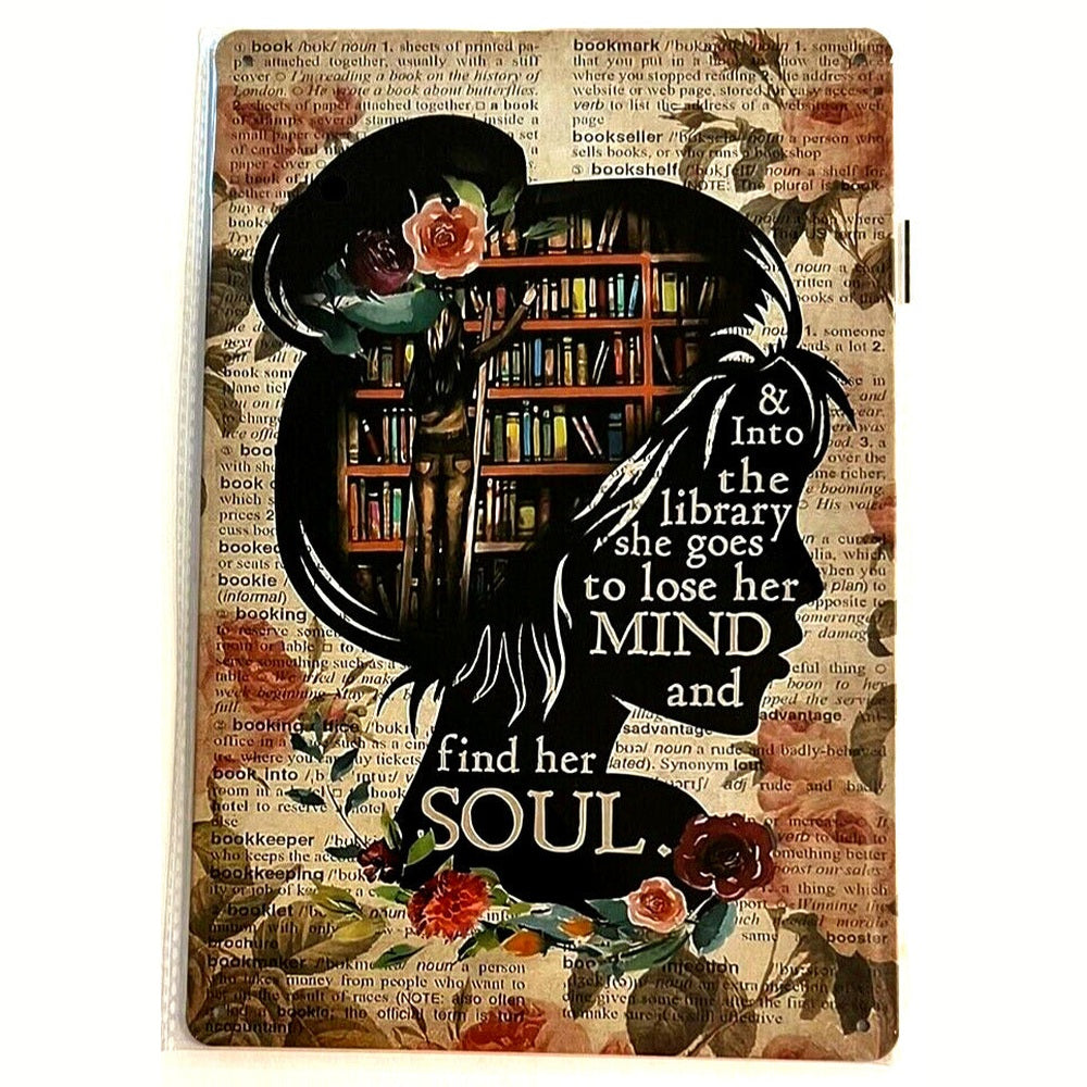 Into The Library She Goes To Lose Her Mind 8" x 12" Vintage Novelty Metal Sign Home & Garden:Home Décor:Plaques & Signs Style Your Walls